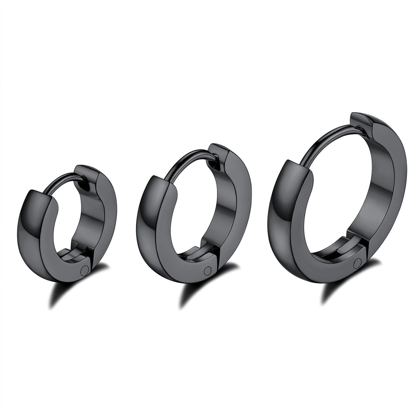 ChainsPro 3 Pairs Stainless Steel Hoop Earrings 14K Gold Plated Huggie Cartilage Hoop Earrings for Women Men