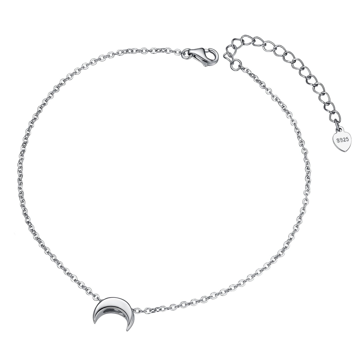ChainsPro Sterling Silver Anklet Chain Silver Anklets Women Heart Ankle Bracelets Silver 925