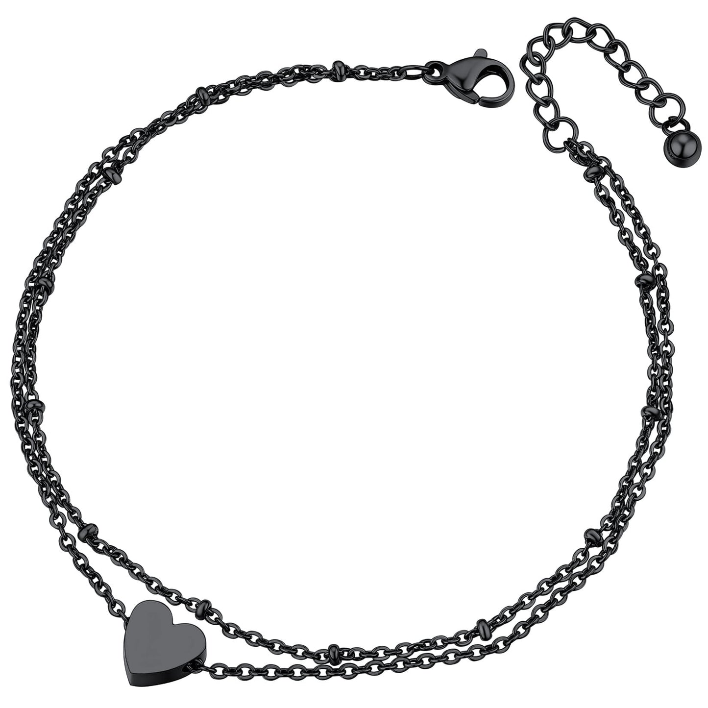 ChainsPro Ankle Bracelets for Women Layered Heart Charm Anklets Foot Chain Summer Boho Beach Gift