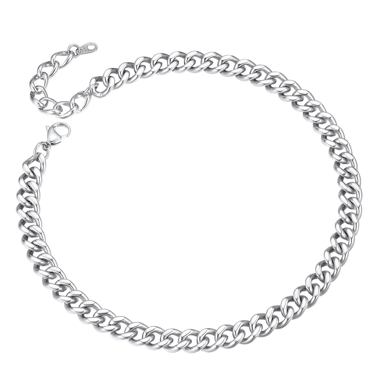 ChainsPro 5mm Chain Link Choker 14 inch Layered Necklaces for Men Women Gift