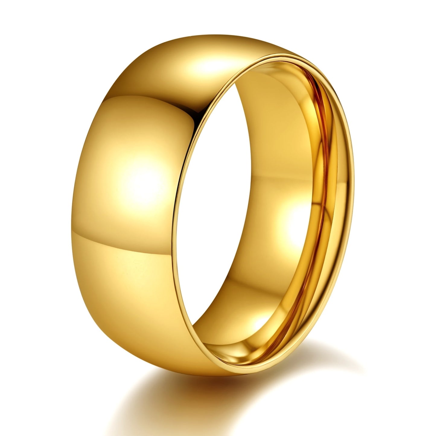 ChainsPro Men/Women Classic Plain Ring 2/4/6/8mm Wedding Band Gold Plated/Stainless Steel/Black