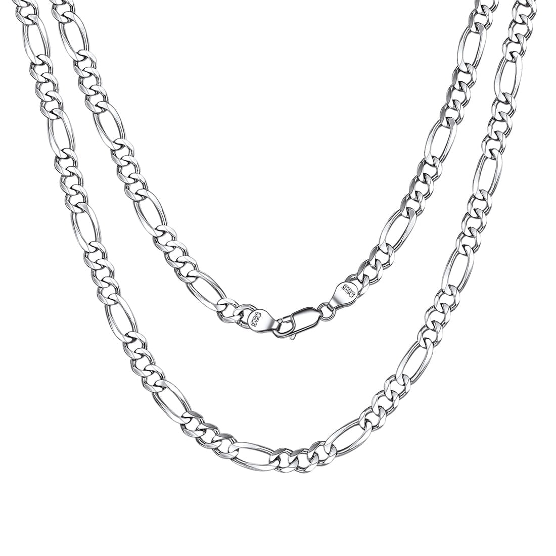 ChainsPro Solid 925 Sterling Silver Figaro Chain Men Women Necklace 3mm/5mm 14-28 Jewelry Gifts for Men/Women