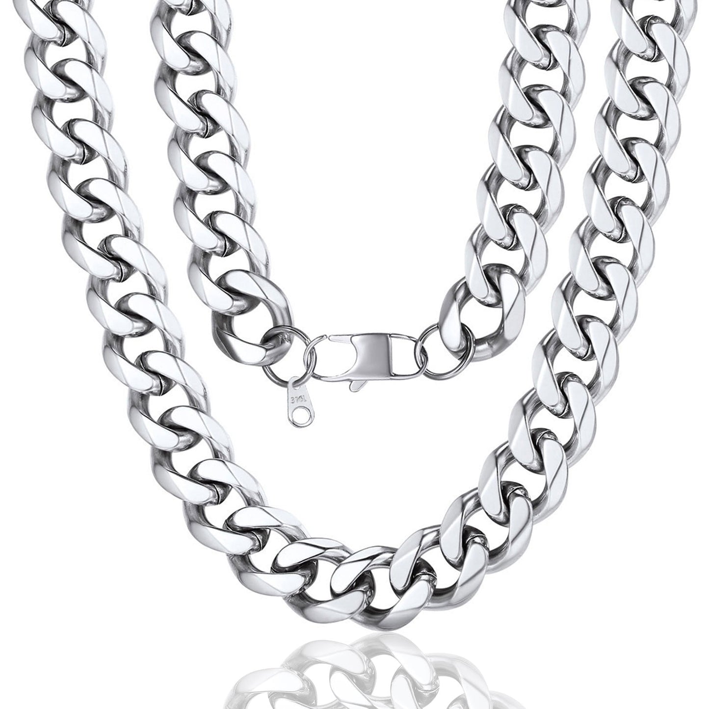 ChainsPro Stainless Steel Chains for Women Necklace 3/6/9/12mm Choker Curb Chain Length 14-30inch