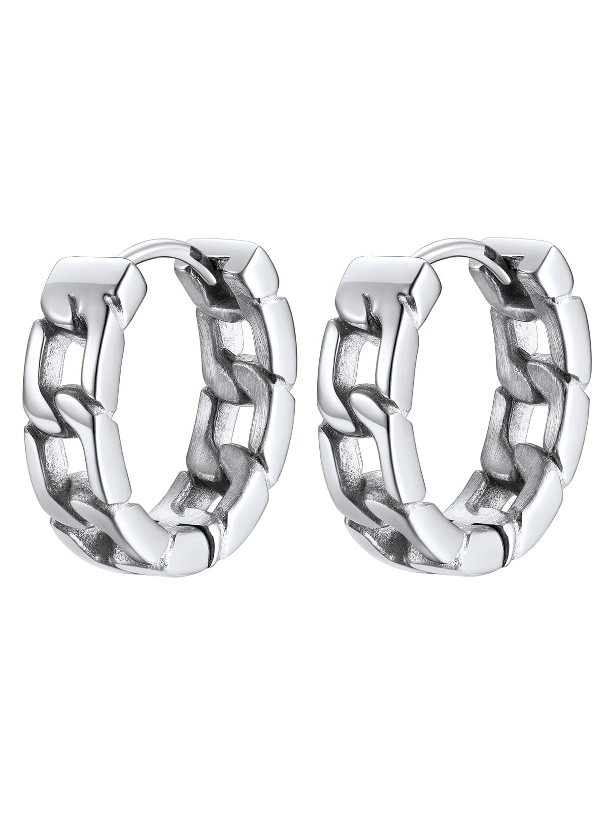 ChainsPro Norse Viking Runes Hoop Earrings for Men Stainless Steel Huggie Hoop Earring Norse Mythology Jewelry Gifts