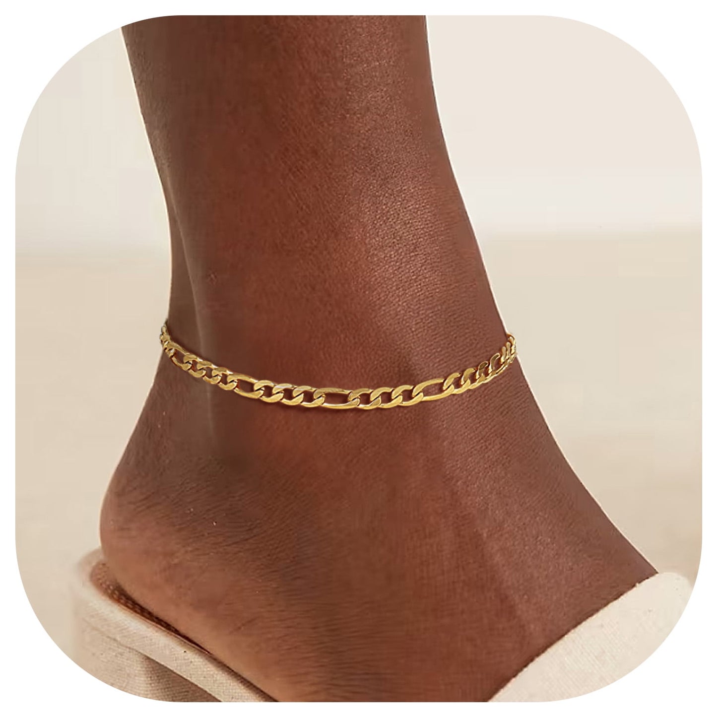 ChainsPro Anklet Chain for Women 316L Stainless Steel Foot Bracelet Summer Jewelry Gift