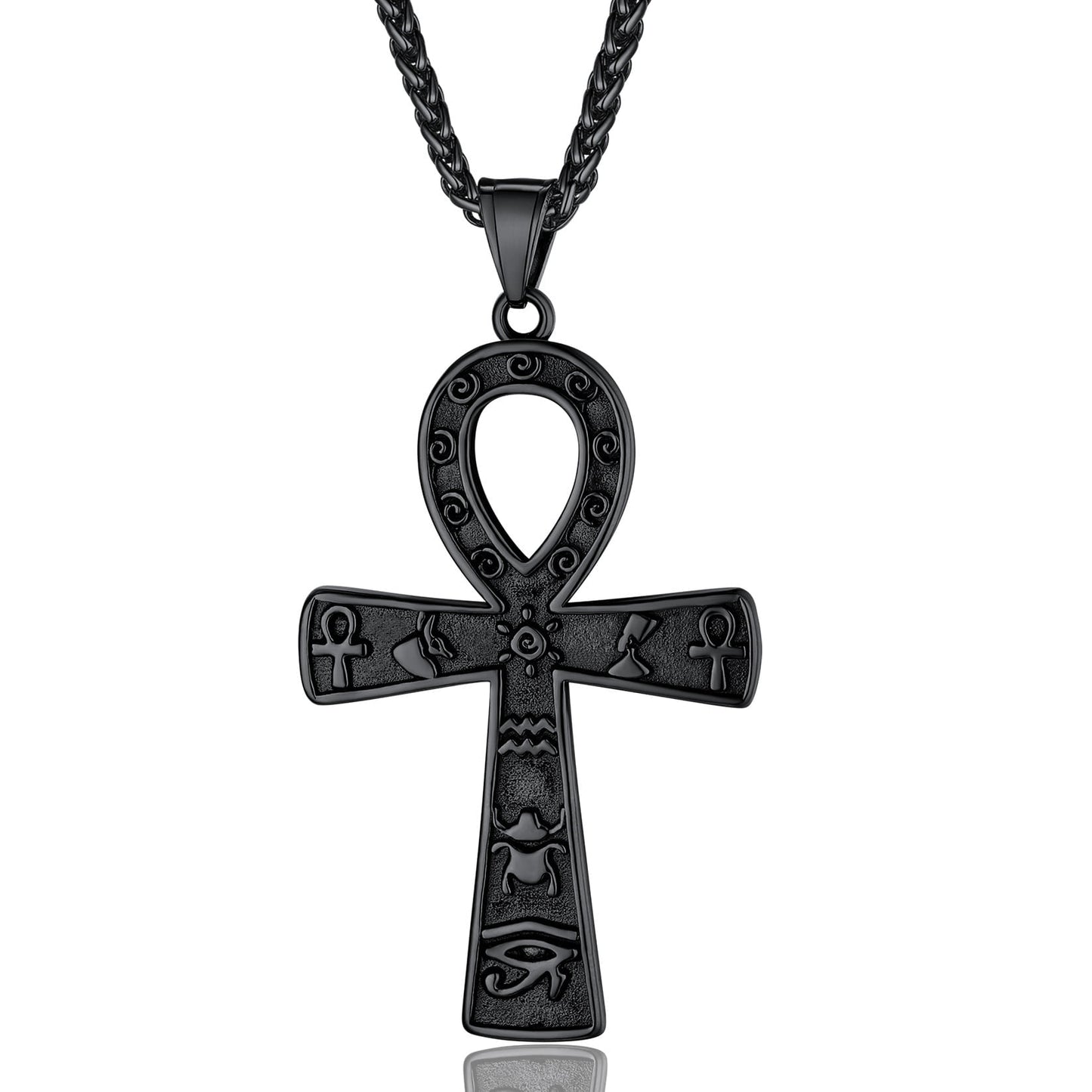 ChainsPro Mens Christian Cross Pendant Necklace with Chain Stainless Steel Gold Plated