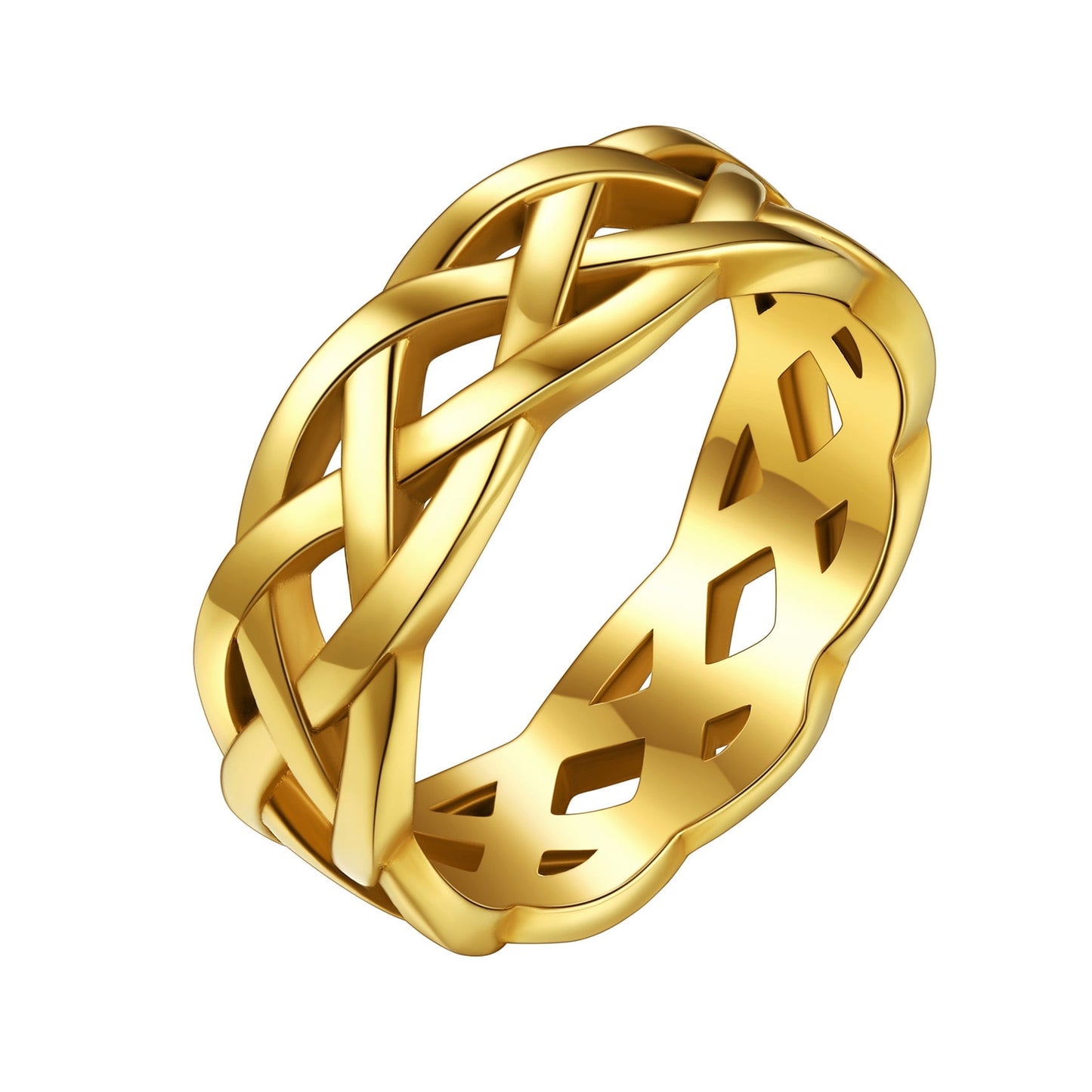 ChainsPro Celtic Knot Rings for Men/Women 7mm Irish Band Ring Stainless Steel Size 07-14