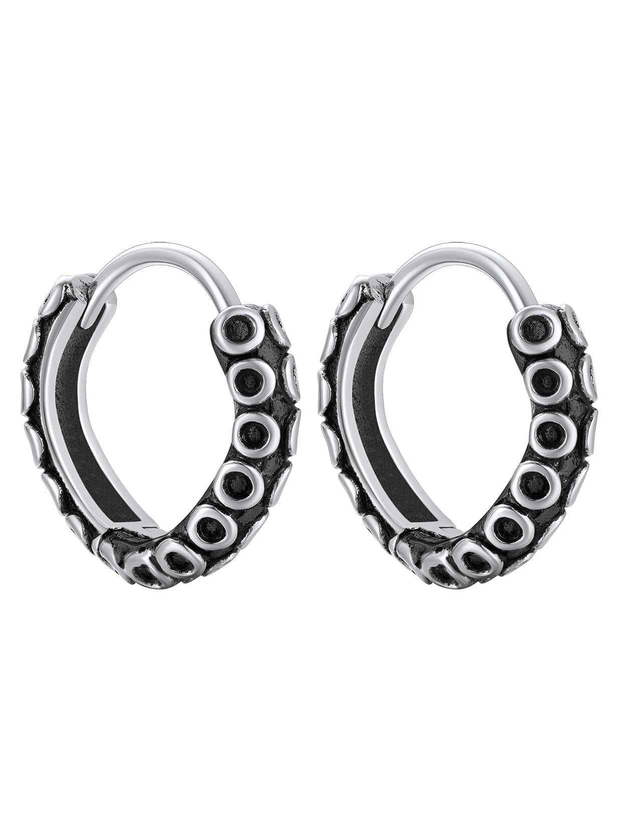 ChainsPro Norse Viking Runes Hoop Earrings for Men Stainless Steel Huggie Hoop Earring Norse Mythology Jewelry Gifts