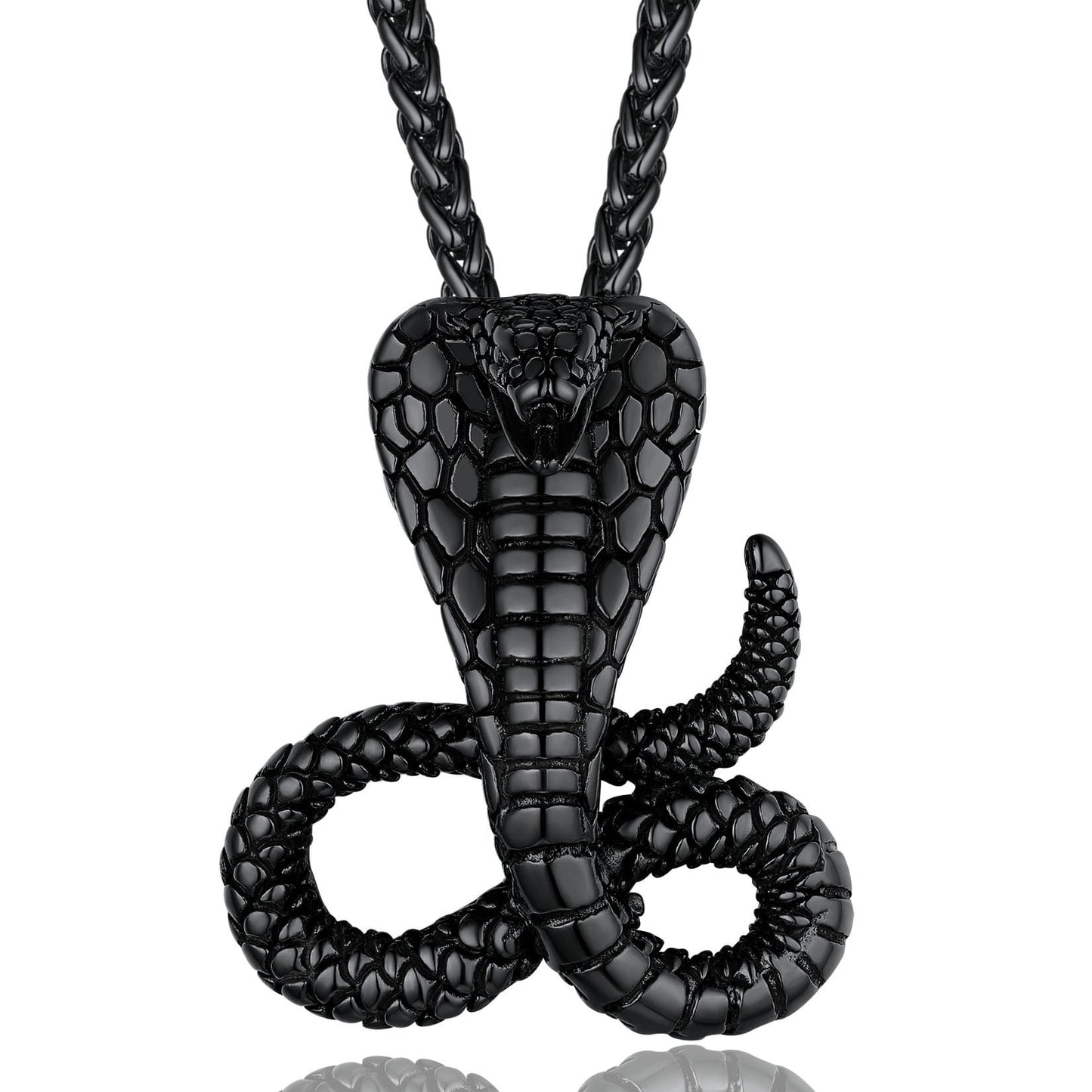 ChainsPro Retro Cobra Snake Necklace Statement Serpent Gothic Jewelry Stainless Steel/Gold Plated/Black