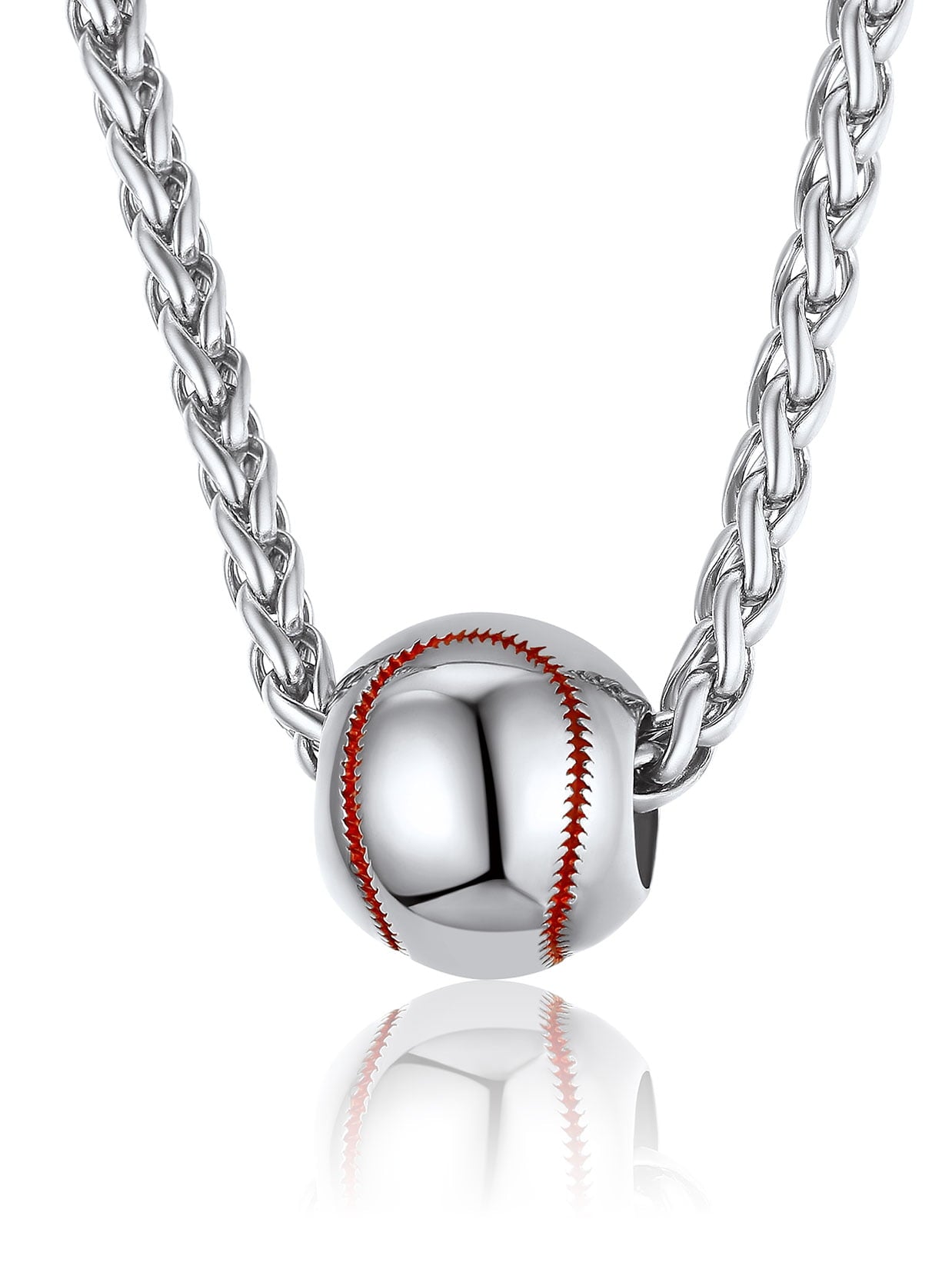 ChainsPro Sports Necklaces Wheat Rope Chain Baseball Pendant for Men