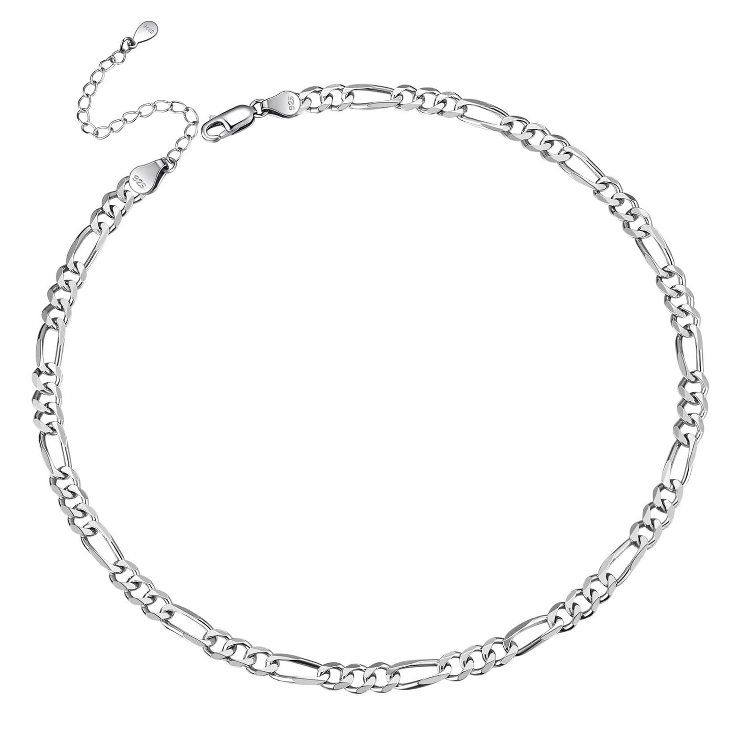 ChainsPro Solid 925 Sterling Silver Figaro Chain Men Women Necklace 3mm/5mm 14-28 Jewelry Gifts for Men/Women