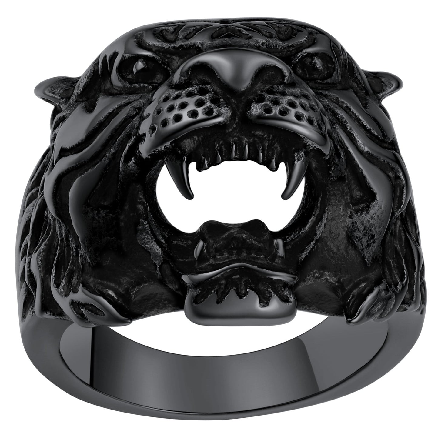 ChainsPro Stainless Steel Ring Men Rapper Tiger Rings Costume Jewelry