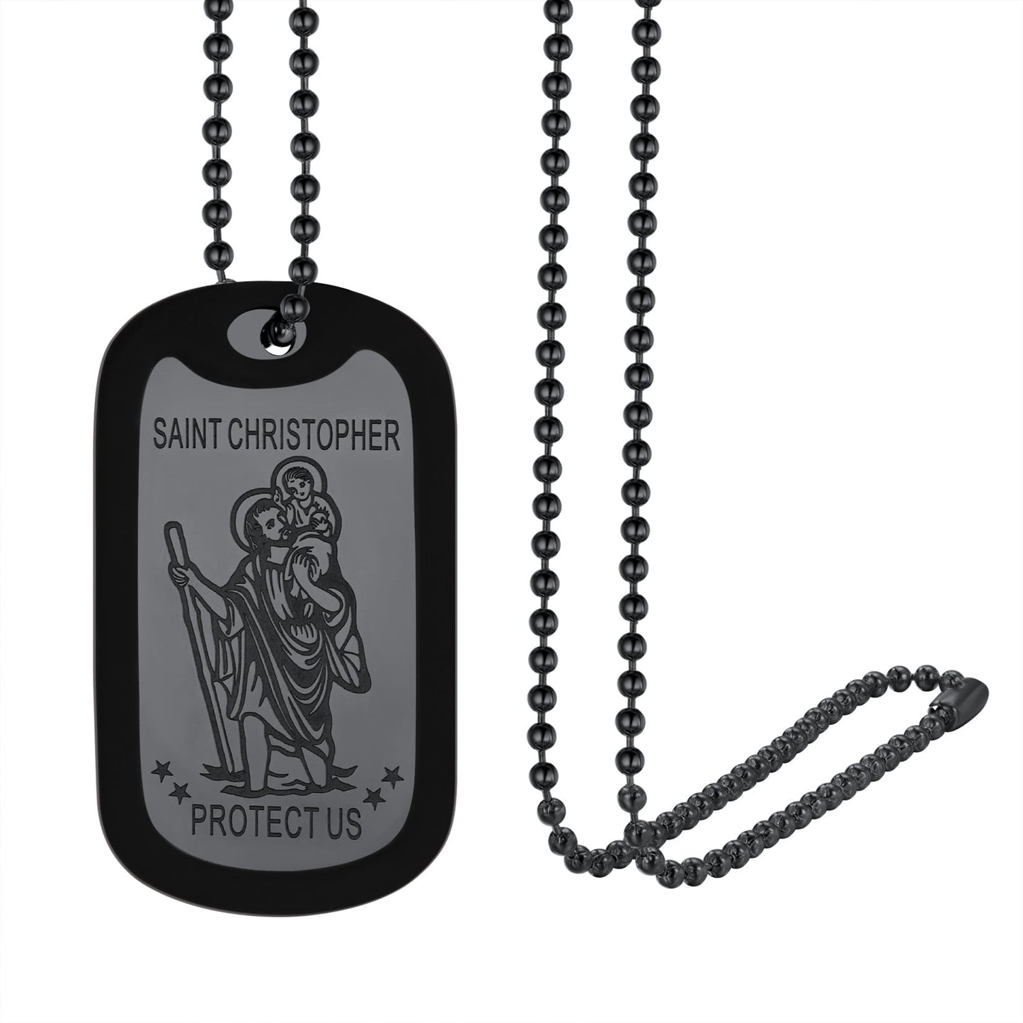 ChainsPro St. Christopher Medal Dog Tags Necklace Patron Saints of Travellers Gift for Men