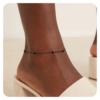 ChainsPro Stainless Steel Anklets for Women Waterproof Sparkle Ankle Bracelets for Women Summer Beach