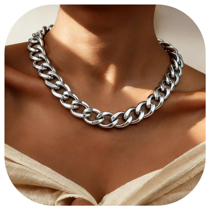 ChainsPro Women Chunky Chain Cuban Link Chain Necklace 12/16/20mm 18-20 Christmas Jewelry Gift