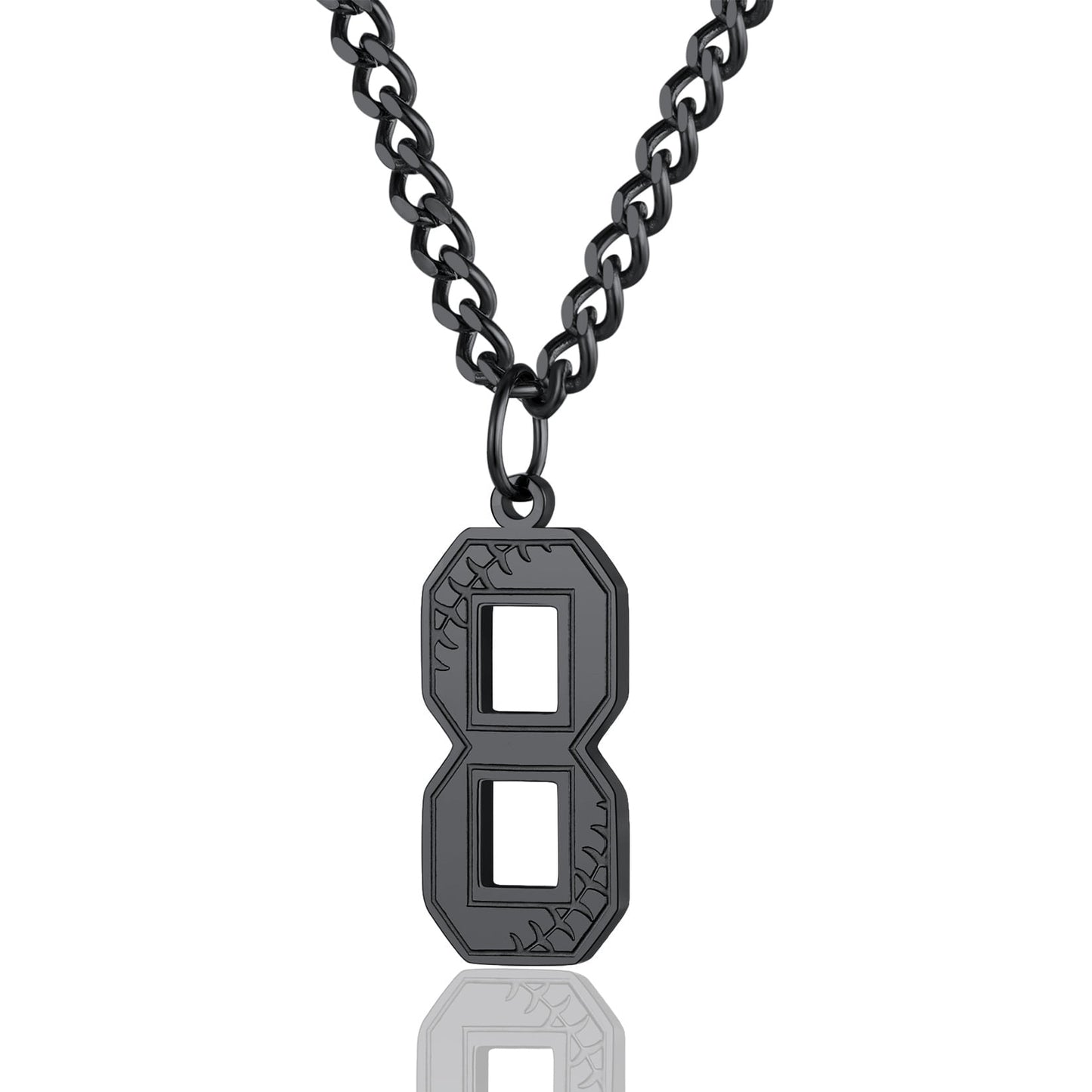 ChainsPro Men Lucky Number Necklace with 3mm Cuban Chain Personalized Sports Jewelry Stainless Steel/Gold Plated