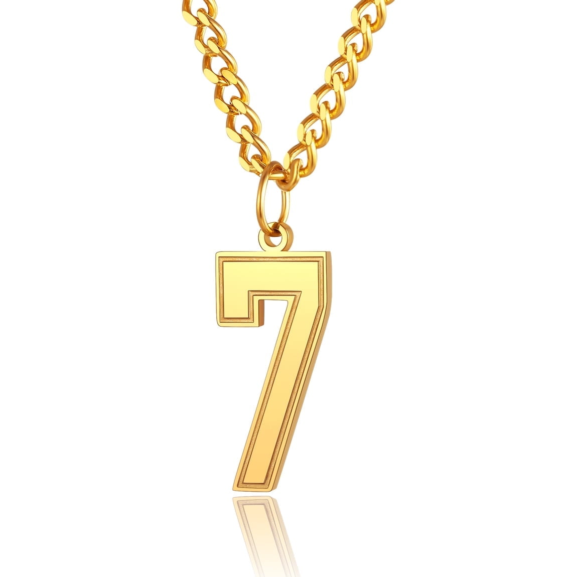 ChainsPro Football Number Chain 4 Charm Pendant and Chain Sports Jersey Number Jewelry