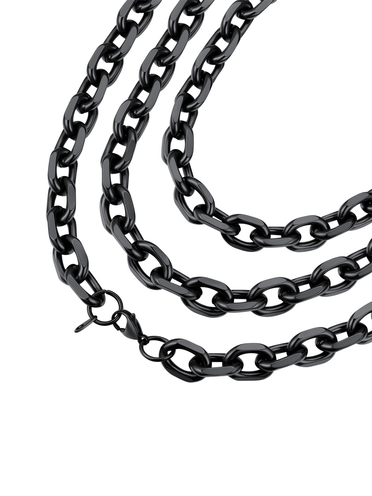 ChainsPro 3mm/5mm/7mm/12mm Rolo Cable Chain Stainless Steel Chain Necklace for Men Women 18-24