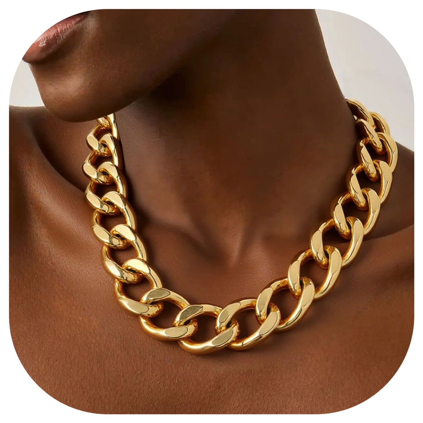 ChainsPro Women Chunky Chain Cuban Link Chain Necklace 12/16/20mm 18-20 Christmas Jewelry Gift