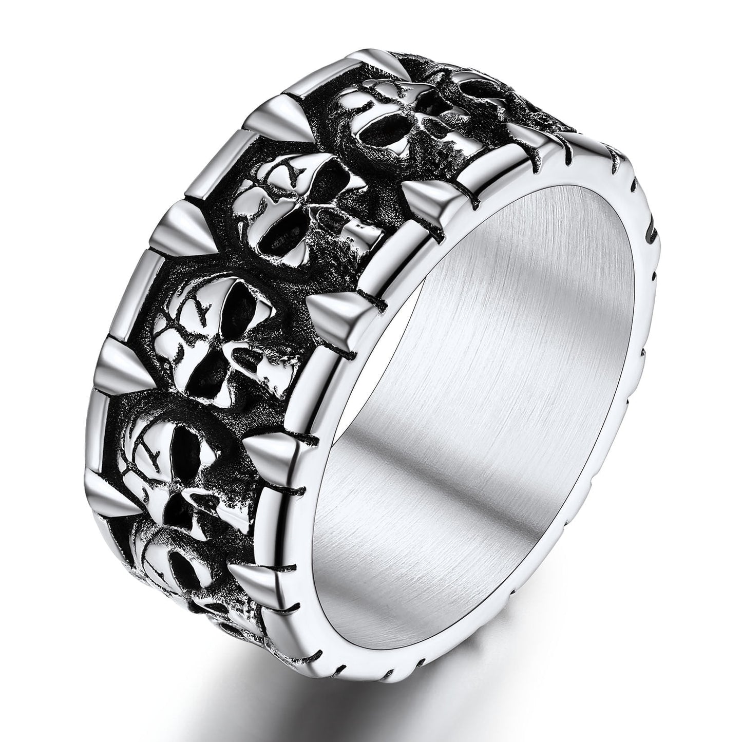 ChainsPro Skull Jewelry for Men Stainless Steel Ring Size 7 Viking Bikers Rings