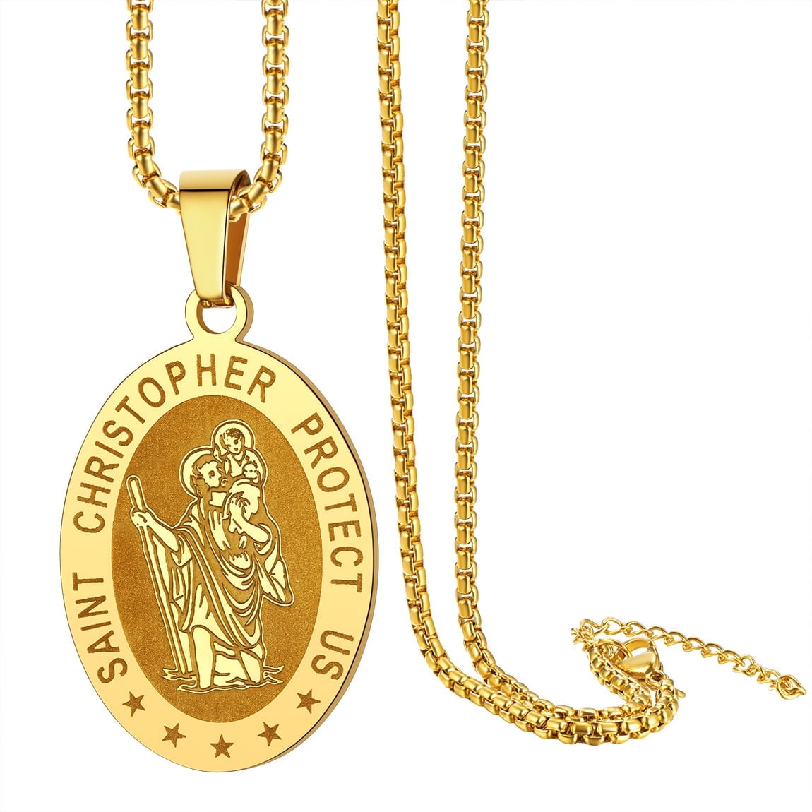 ChainsPro St. Christopher Medal Dog Tags Necklace Patron Saints of Travellers Gift for Men