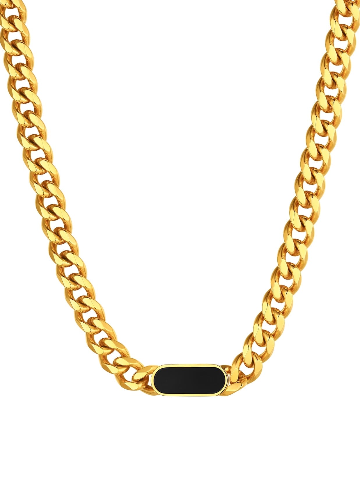 ChainsPro Women 16 Choker Necklace Cuban Link Chain Bracelet for Men Women Stainless Steel Jewelry Gift