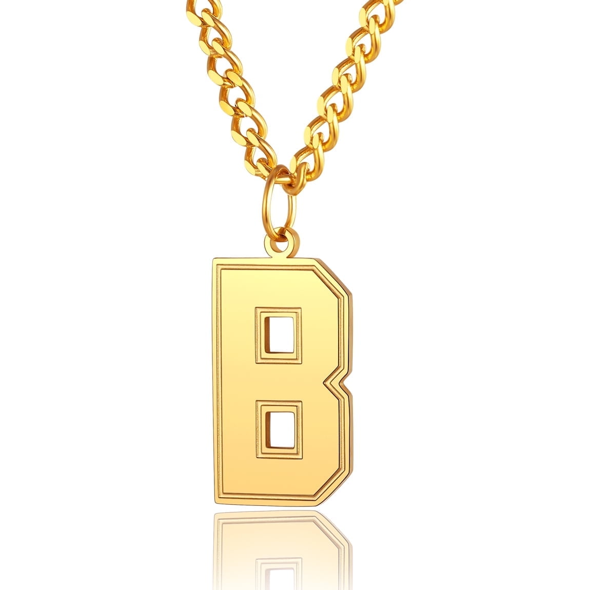 ChainsPro Chain Necklace with Letter J for Mens Jewelry Gifts s 18K Gold Plated Chain