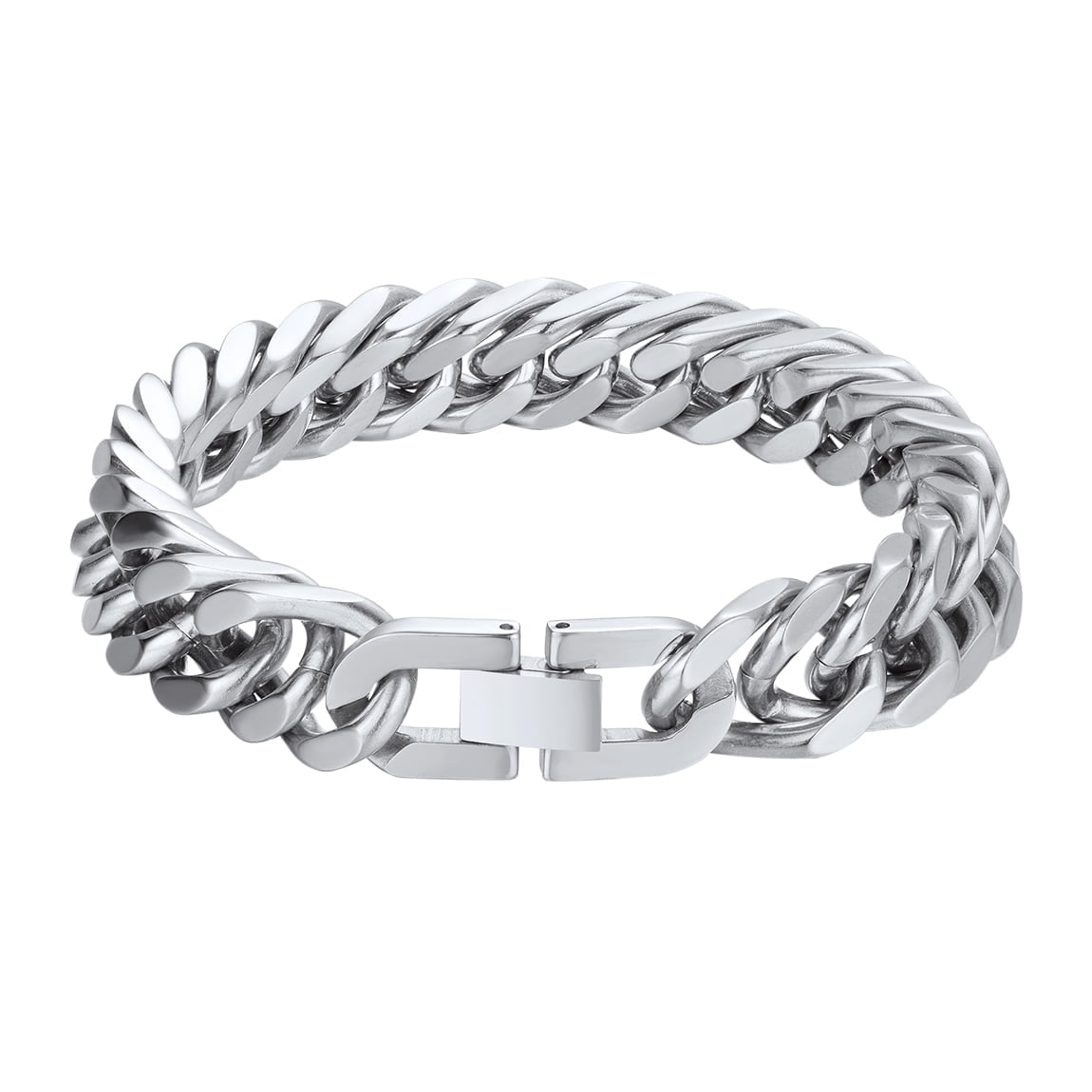 ChainsPro Men Chain Link Bracelet 8/12mm Width 19/21/23cm 316L Stainless Steel/18K Gold Plated/Black