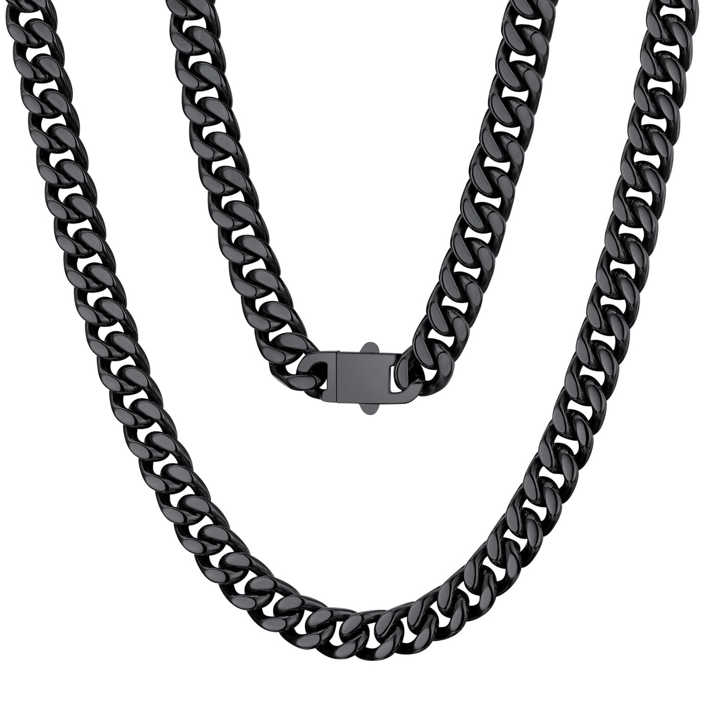 ChainsPro Curb Link Necklace 18inch Mens Chain Cuban Chain Mens Jewelry Stainless Steel Necklace for Men