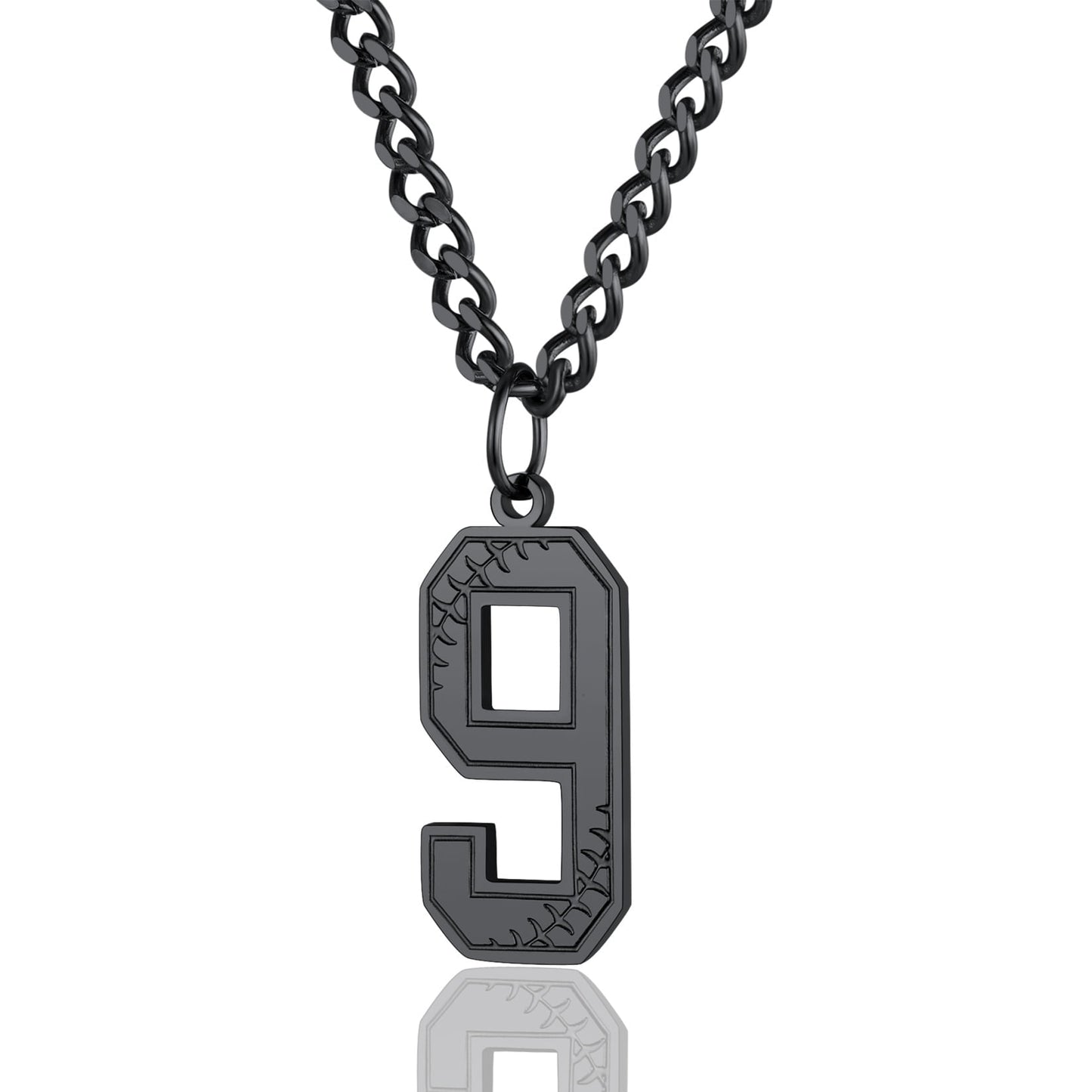ChainsPro Men Lucky Number Necklace with 3mm Cuban Chain Personalized Sports Jewelry Stainless Steel/Gold Plated