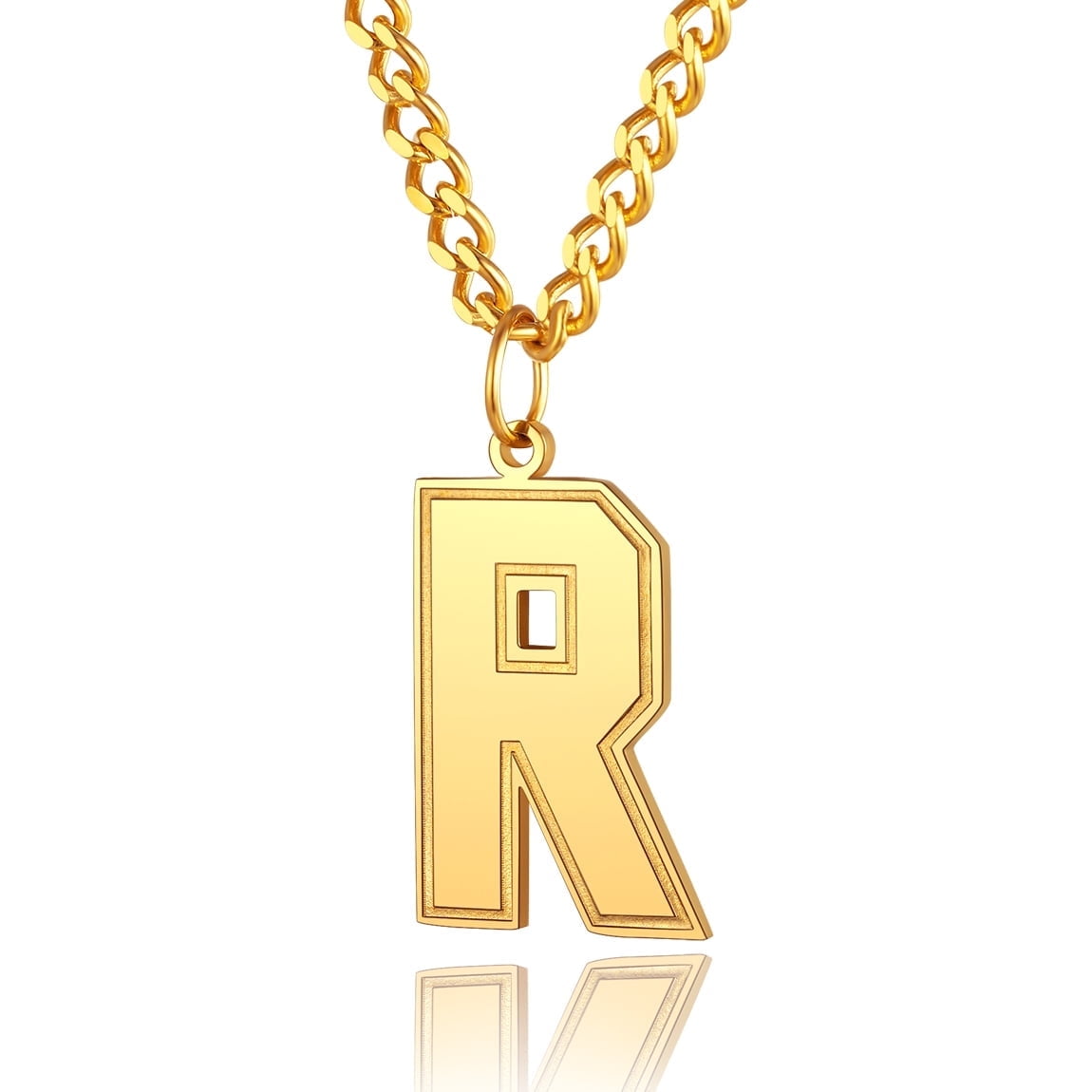 ChainsPro Chain Necklace with Letter J for Mens Jewelry Gifts s 18K Gold Plated Chain