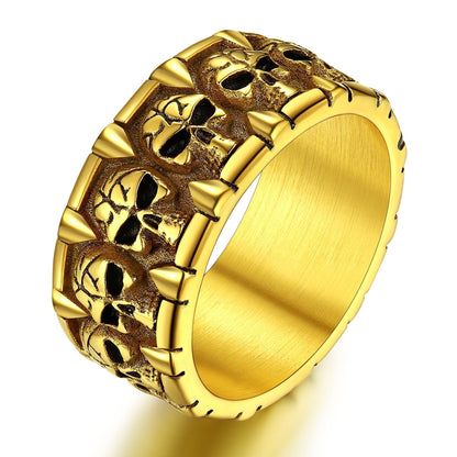 ChainsPro Skull Jewelry for Men Stainless Steel Ring Size 7 Viking Bikers Rings