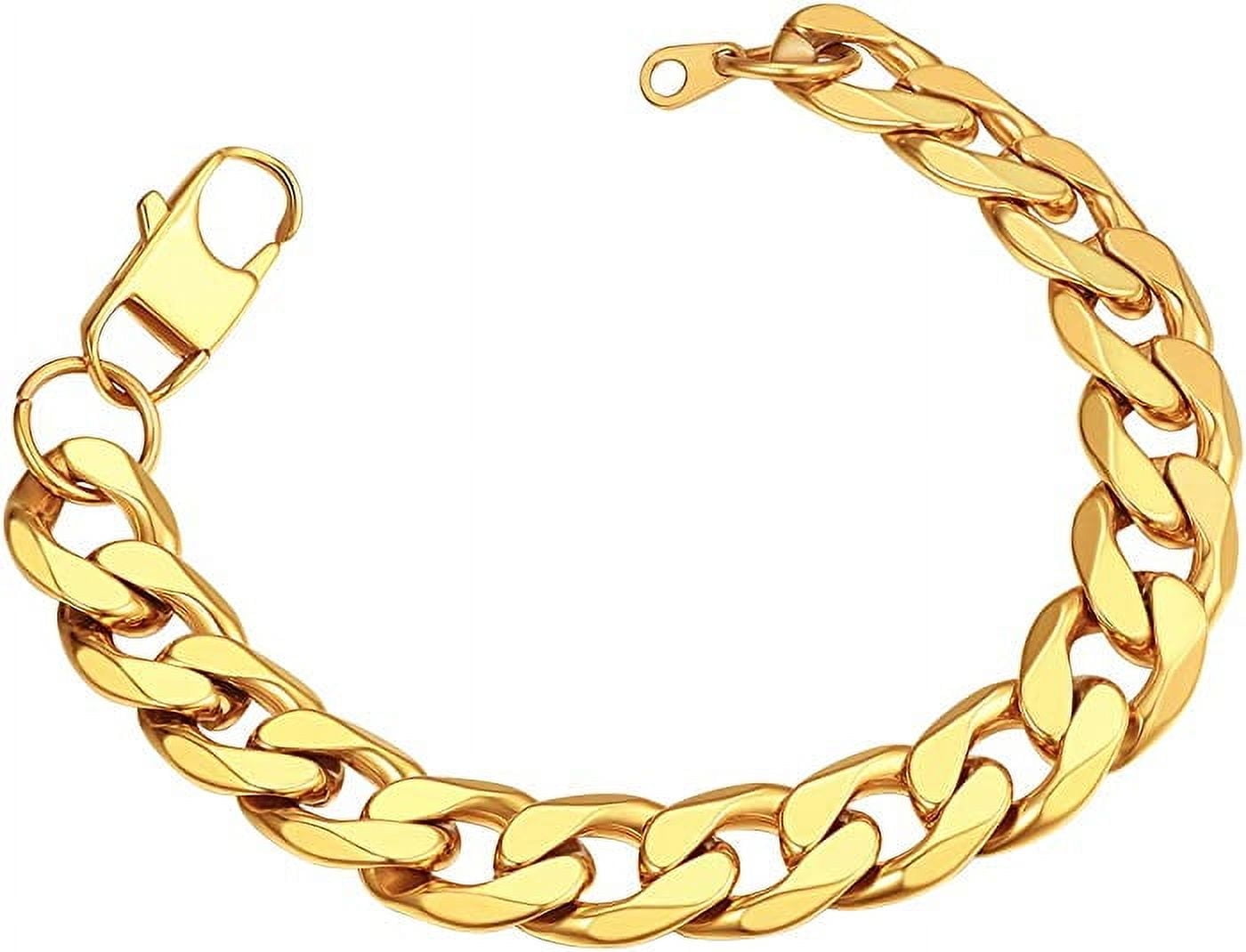 ChainsPro Gold Wrist Bracelet for Men 8mm 7.5 inch Cuban Bracelets