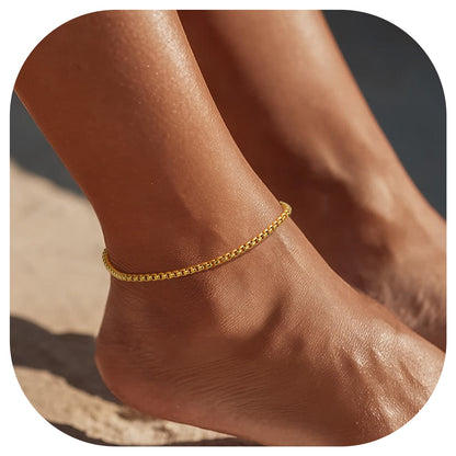 ChainsPro Anklet Chain for Women 316L Stainless Steel Foot Bracelet Summer Jewelry Gift