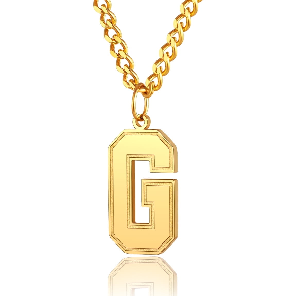 ChainsPro Chain Necklace with Letter J for Mens Jewelry Gifts s 18K Gold Plated Chain
