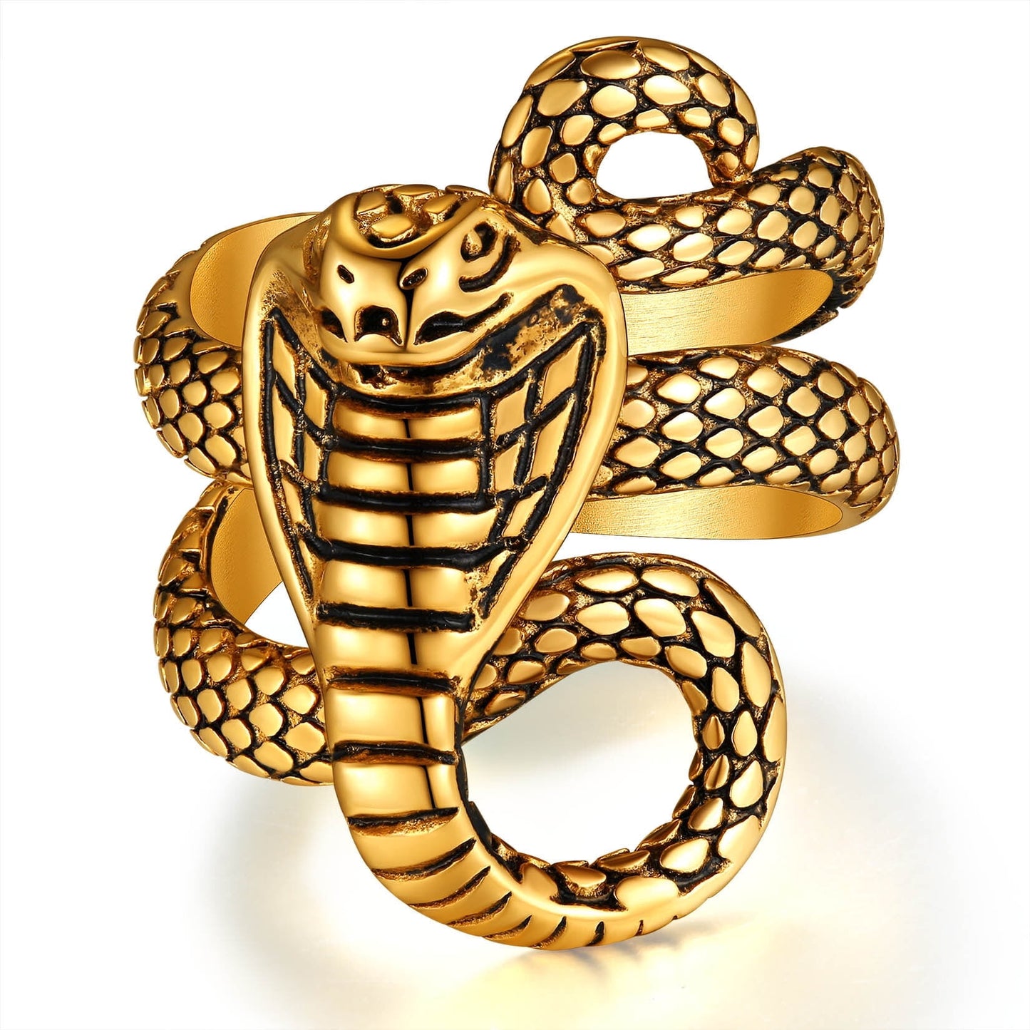 ChainsPro Goth Stackable Rings Snake Jewelry Men's Rings