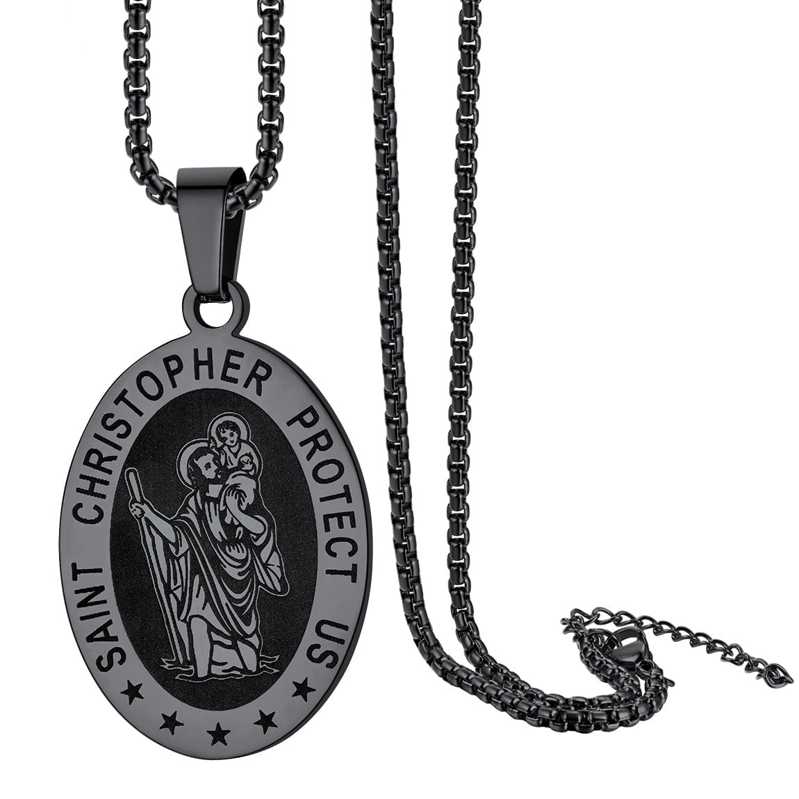 ChainsPro St. Christopher Medal Dog Tags Necklace Patron Saints of Travellers Gift for Men