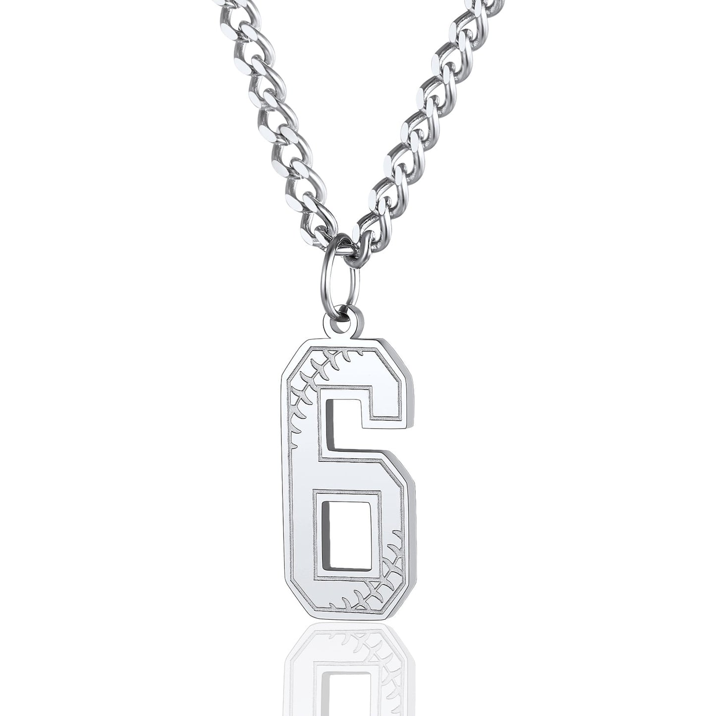 ChainsPro Men Lucky Number Necklace with 3mm Cuban Chain Personalized Sports Jewelry Stainless Steel/Gold Plated
