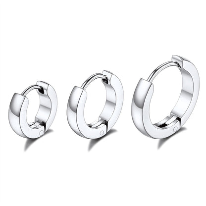 ChainsPro 3 Pairs Stainless Steel Hoop Earrings 14K Gold Plated Huggie Cartilage Hoop Earrings for Women Men