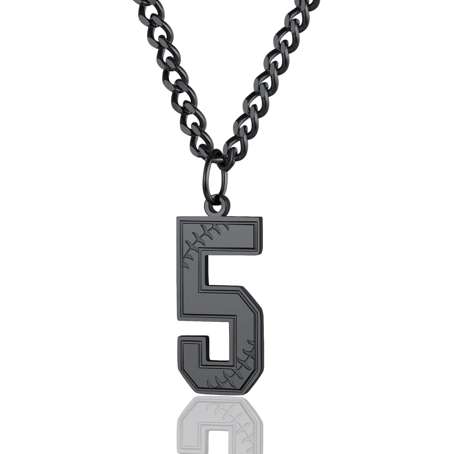 ChainsPro Men Lucky Number Necklace with 3mm Cuban Chain Personalized Sports Jewelry Stainless Steel/Gold Plated