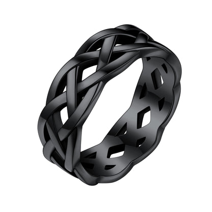 ChainsPro Celtic Knot Rings for Men/Women 7mm Irish Band Ring Stainless Steel Size 07-14