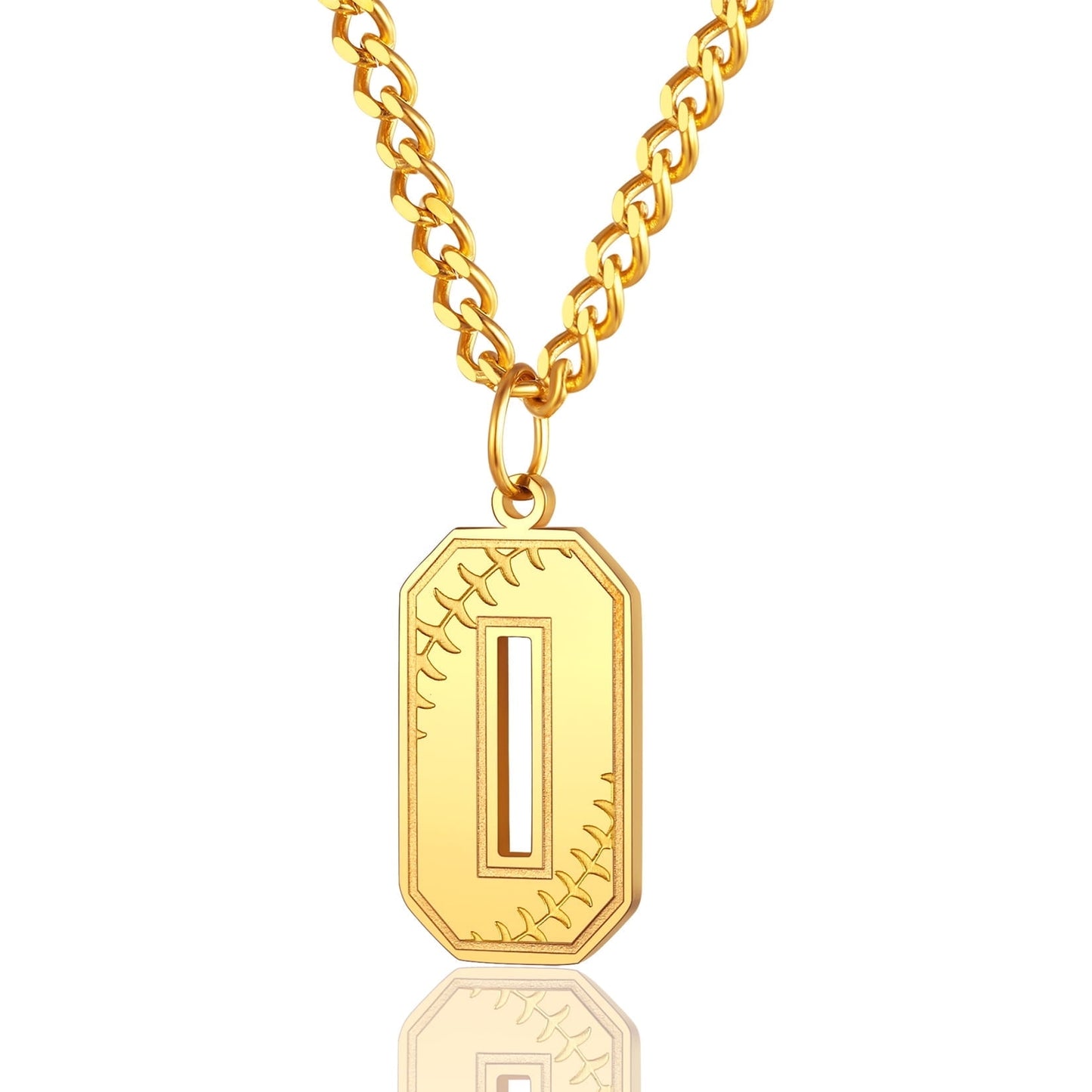 ChainsPro Men Lucky Number Necklace with 3mm Cuban Chain Personalized Sports Jewelry Stainless Steel/Gold Plated