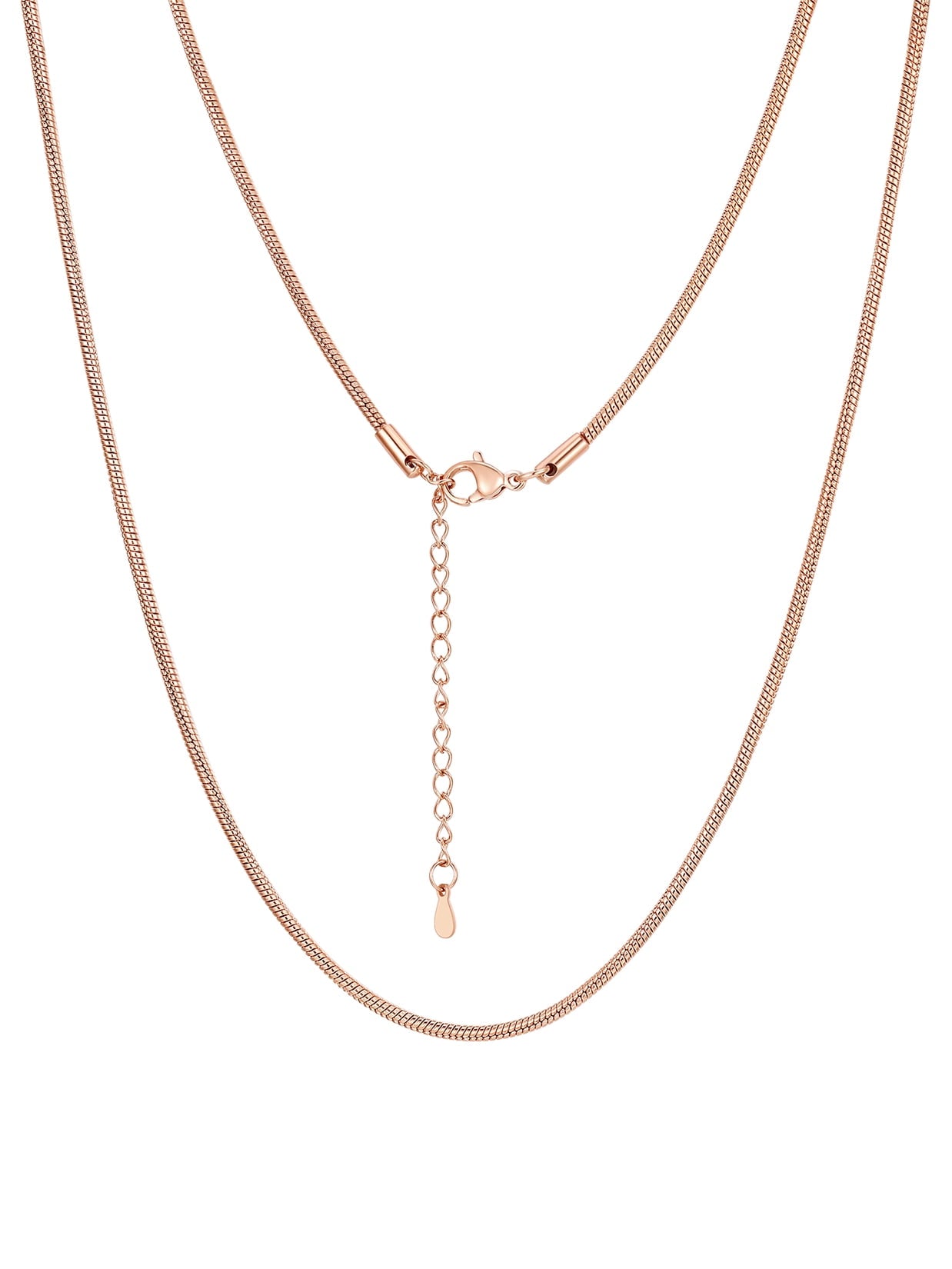 ChainsPro 1mm/1.2mm/1.5mm/2mm Snake Chain 14K Gold Plated Stainless Steel Chain Necklace for Men Women