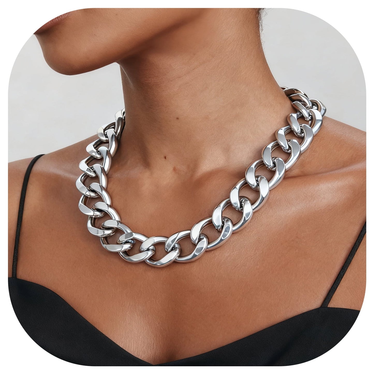 ChainsPro Women Chunky Chain Cuban Link Chain Necklace 12/16/20mm 18-20 Christmas Jewelry Gift