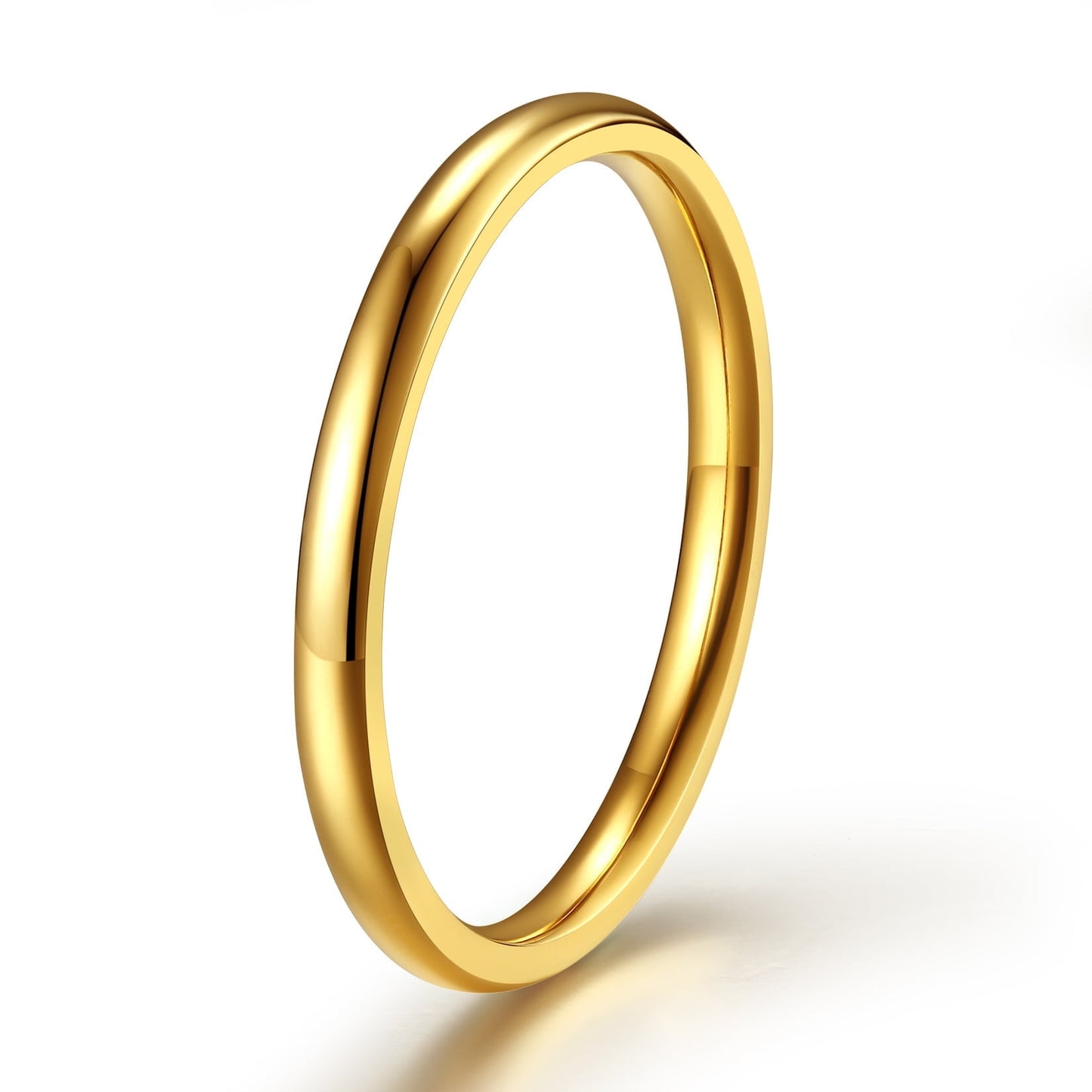 ChainsPro Men/Women Classic Plain Ring 2/4/6/8mm Wedding Band Gold Plated/Stainless Steel/Black