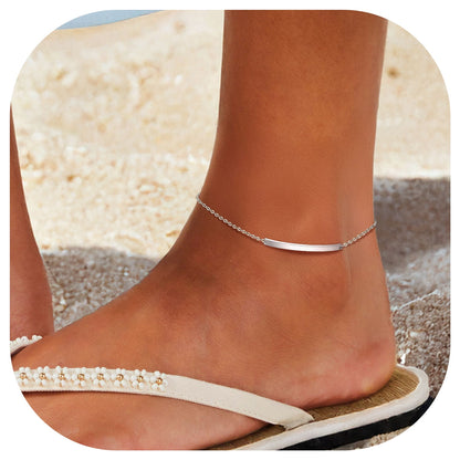 ChainsPro Sterling Silver Anklet Chain Silver Anklets Women Heart Ankle Bracelets Silver 925