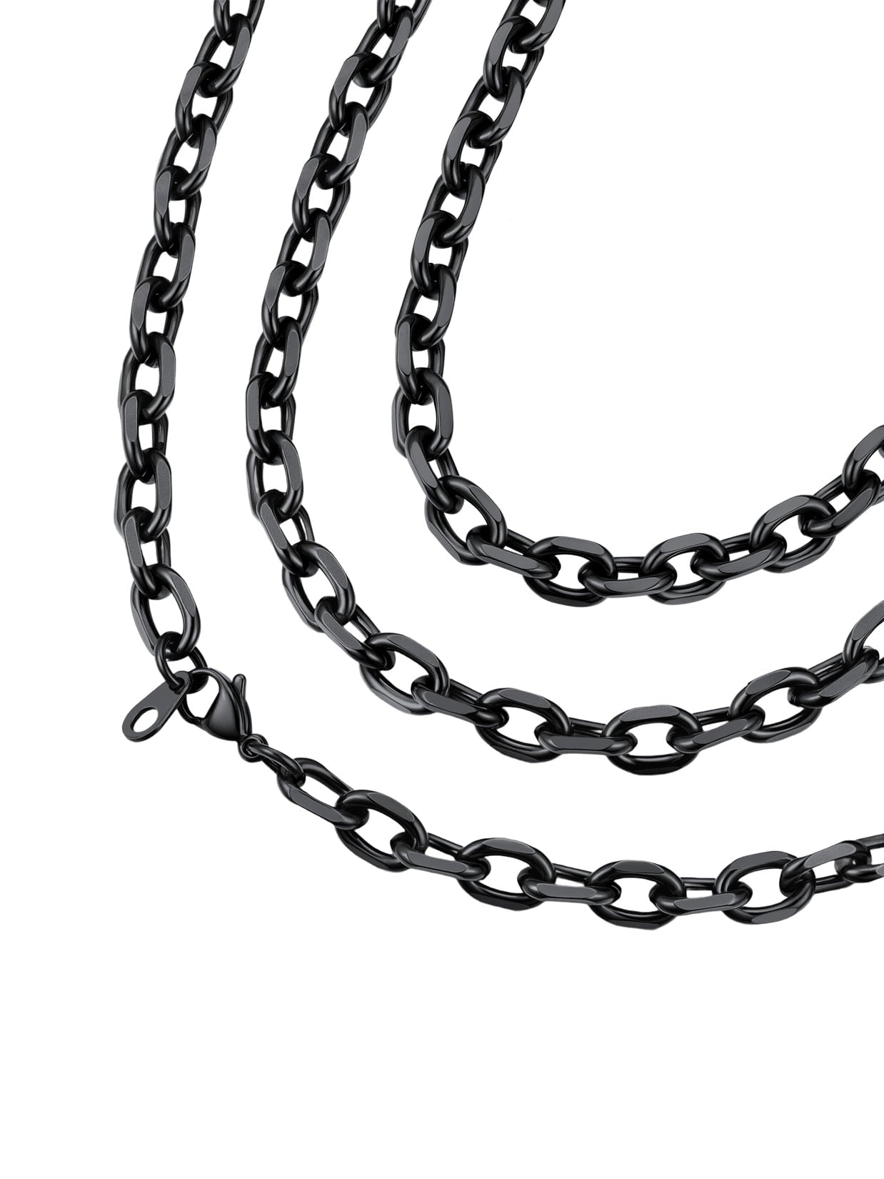 ChainsPro 3mm/5mm/7mm/12mm Rolo Cable Chain Stainless Steel Chain Necklace for Men Women 18-24