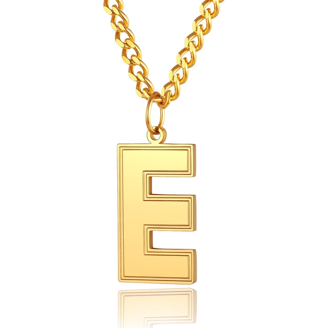 ChainsPro Chain Necklace with Letter J for Mens Jewelry Gifts s 18K Gold Plated Chain