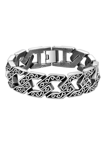 ChainsPro Men Cuban Link Bracelet 316L Stainless Steel Mens Jewelry Gift 16mm Width 7.5-9