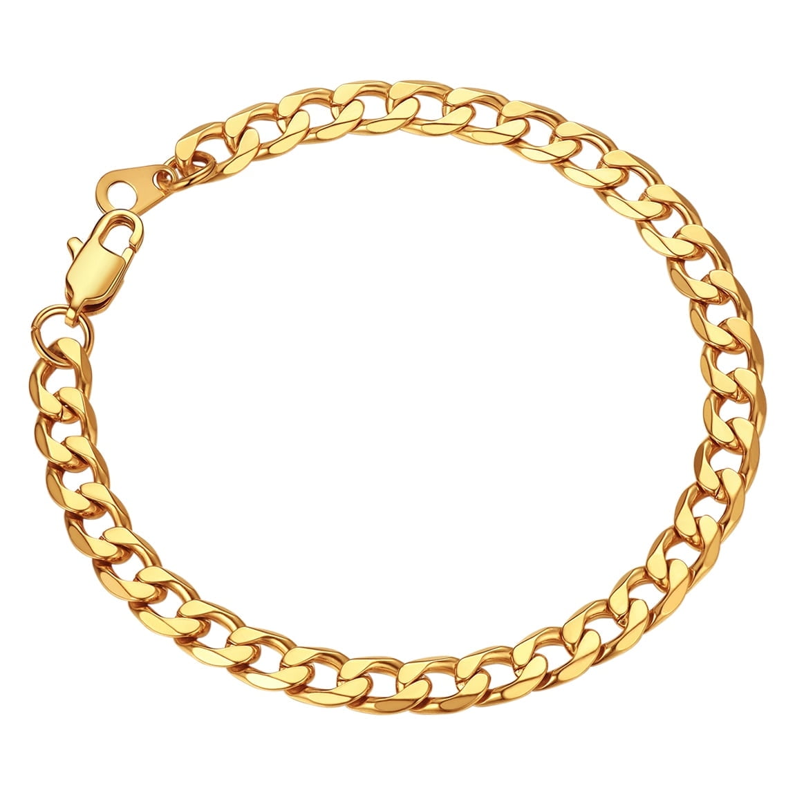 ChainsPro Gold Wrist Bracelet for Men 8mm 7.5 inch Cuban Bracelets